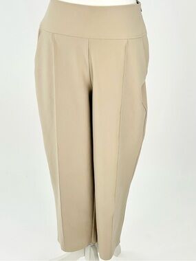Athleta Stellar Wide Crop Pants Size 6 Abalone Beige Euroluxe Stretch